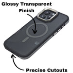 Transparent MagSafe Compatible with Metallic Camera Accent Phone Case for iPhone 16 Pro Max