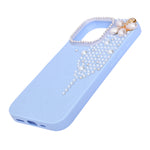 Luxury Glitter Finish with 3D Pearl Flower Design Phone Case for iPhone 16 Pro