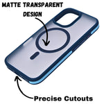 Transparent MagSafe Compatible with Matte Colour Edge Phone Case for iPhone 16 Plus