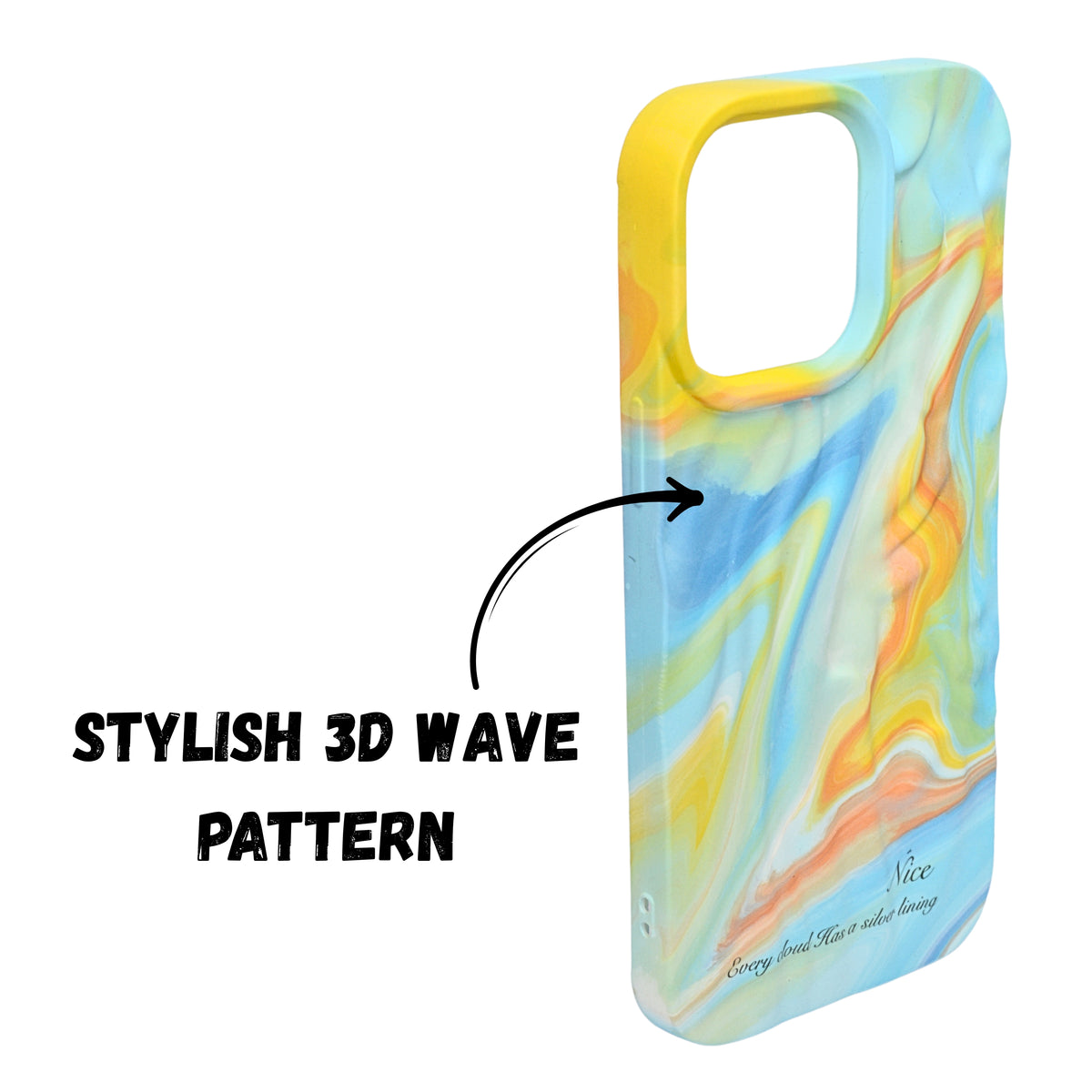 Abstract Pastel Marble Print Soft Silicone Phone Case For iPhone 16 Pro