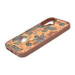 Bohemian Ethnic Print Cork Texture with Pearl Detail Phone Case for iPhone 16