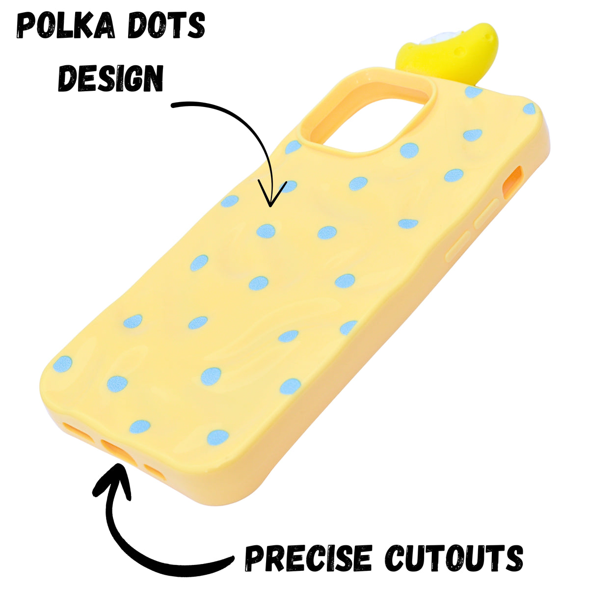 3D Cartoon Character with Polka Dots Soft Phone Case for iPhone 12 / 12 Pro