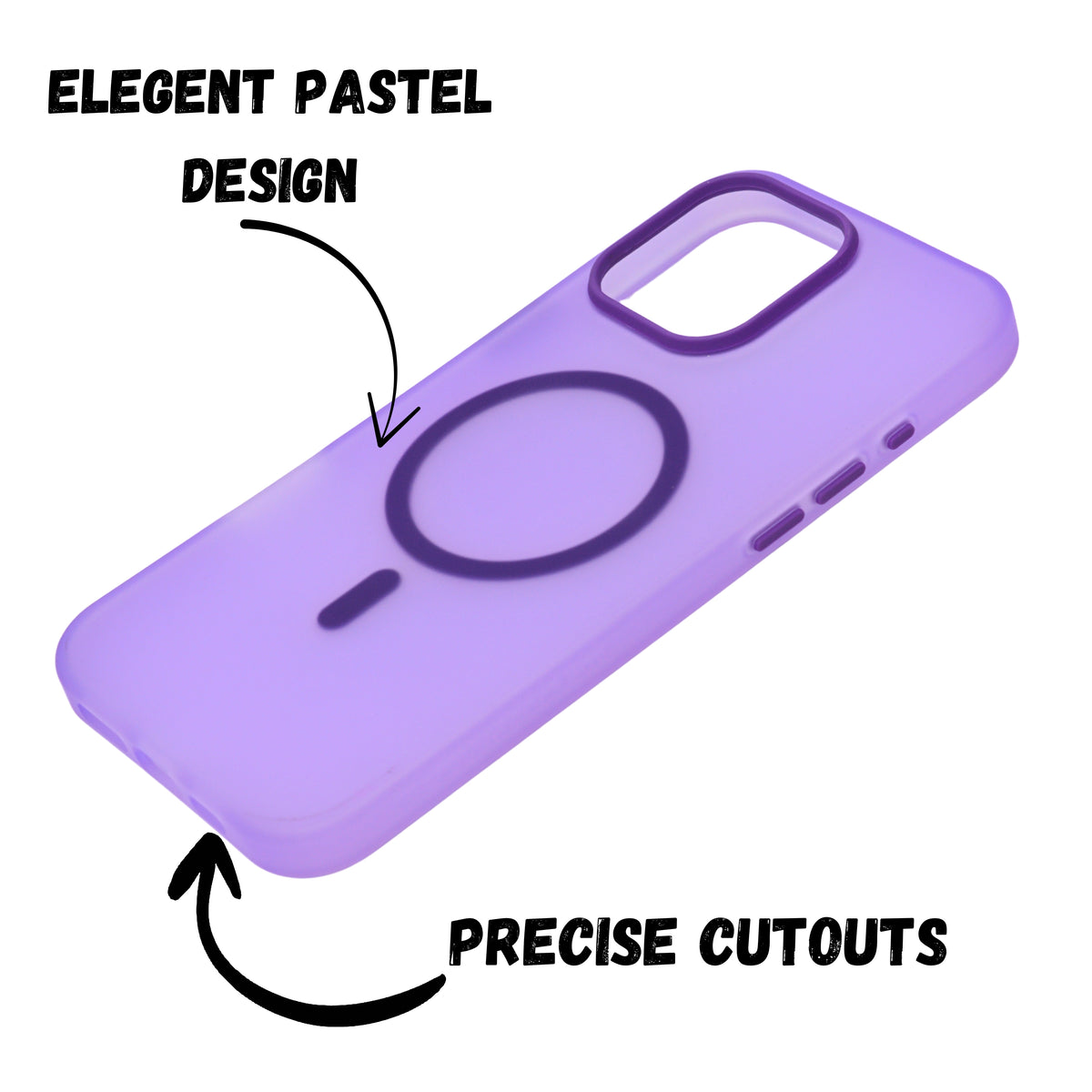 Frosted Translucent MagSafe Silicone Case for iPhone 16 Pro Max