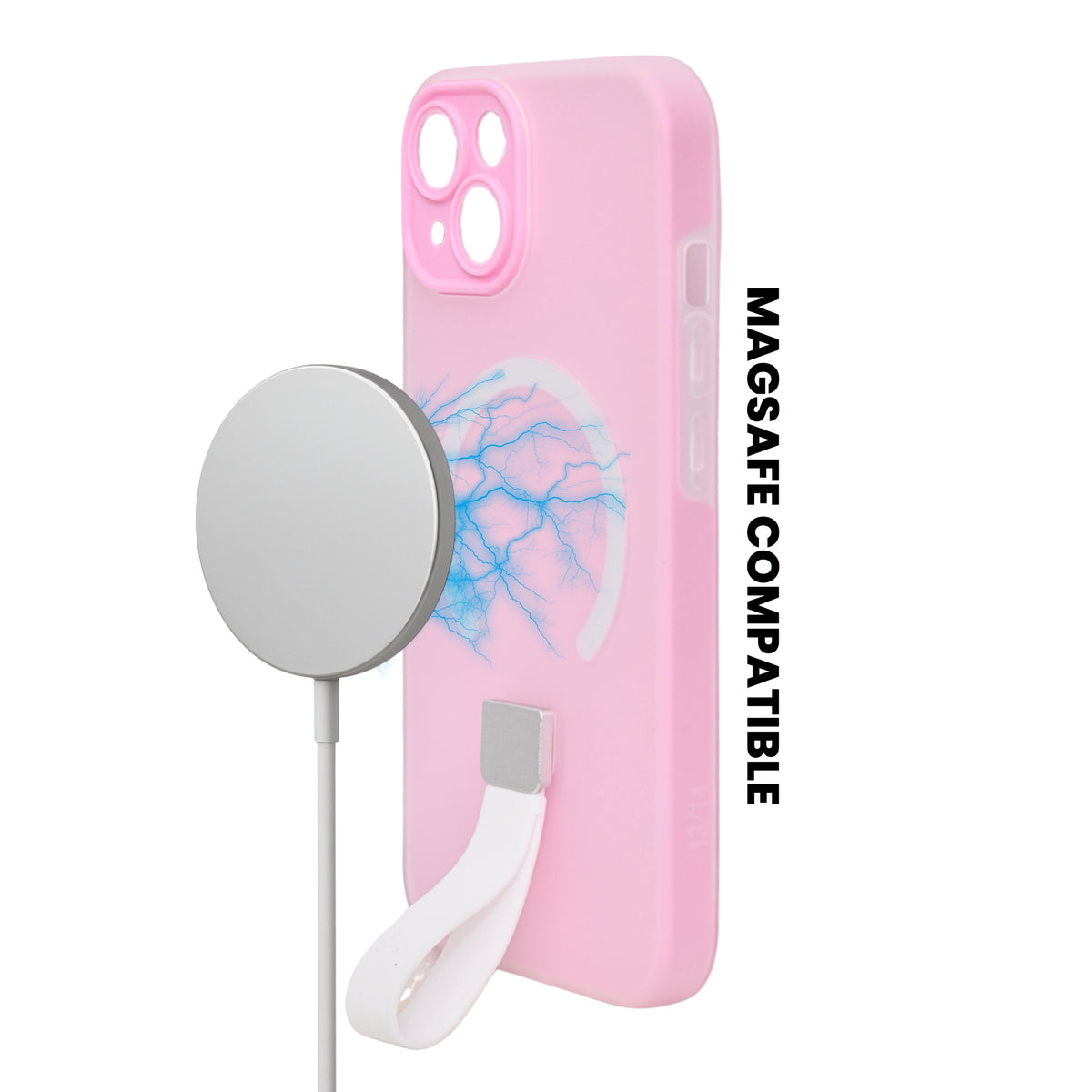 Frosty Matte with Silicone Finger Loop Phone Case for iPhone 14 Plus / 15 Plus