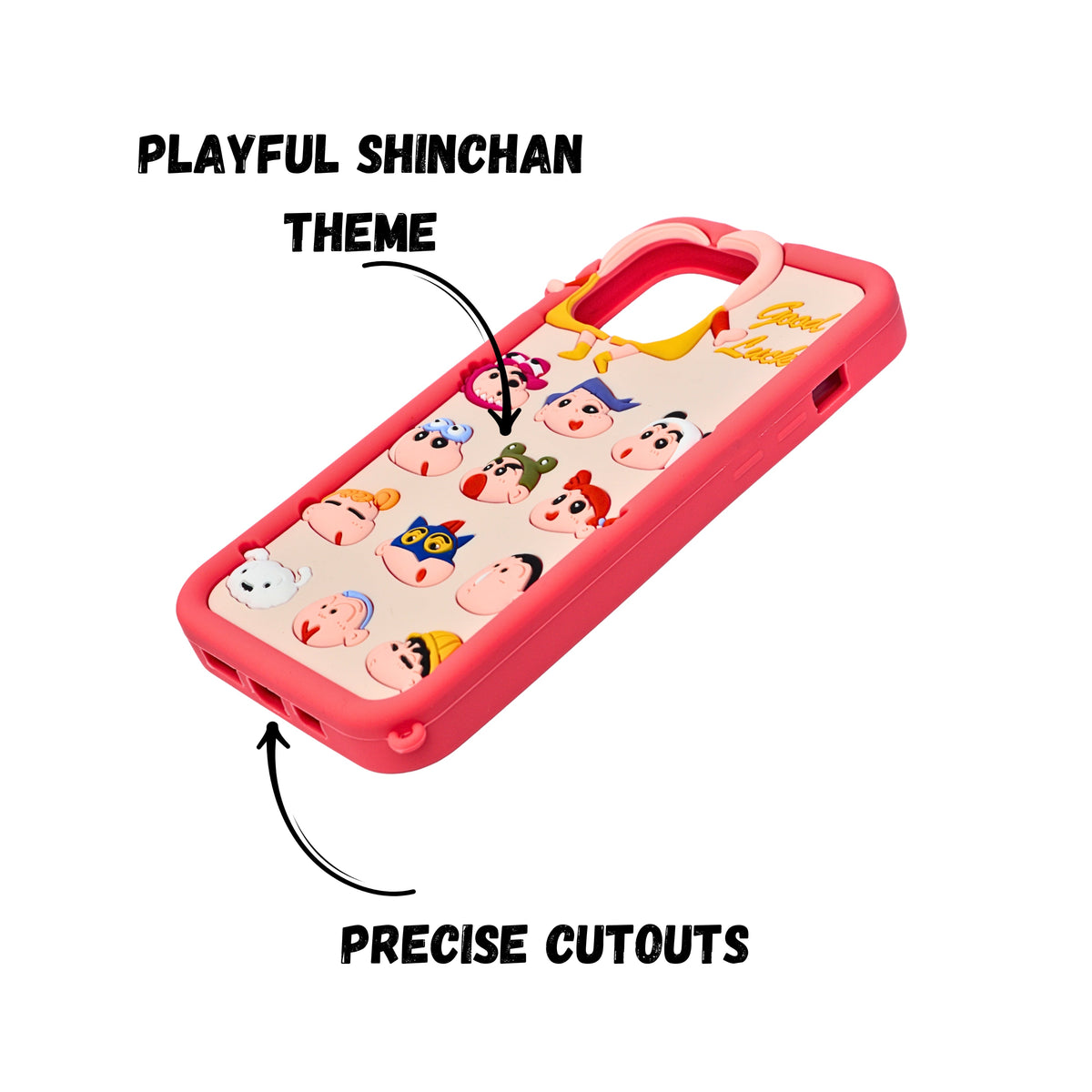 3D Cartoon Shinchan Character Design Phone Case For iPhone 13 Pro