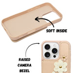 3D Flower Wallet Flip with Card Holder & Detachable Sling Phone Case for iPhone 16 Pro