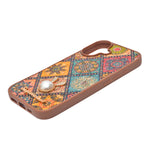 Bohemian Ethnic Print Cork Texture with Pearl Detail Phone Case for iPhone 17