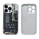 Mechanical Circuit Illustration Clear Phone Case for iPhone 14 Pro