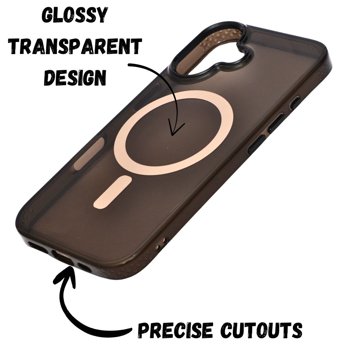 Glossy Transparent Tinted Magsafe Compatible Phone Case for iPhone 16 Plus