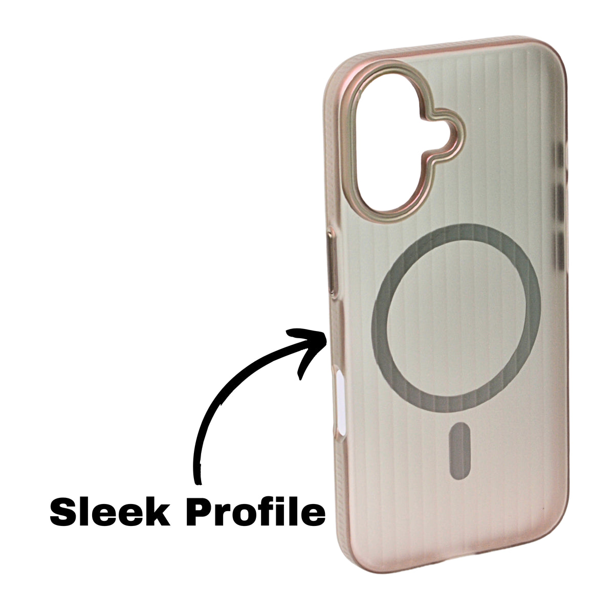 Tinted Transparent Corrugated Texture MagSafe Compatible Phone Case for iPhone 16 Plus