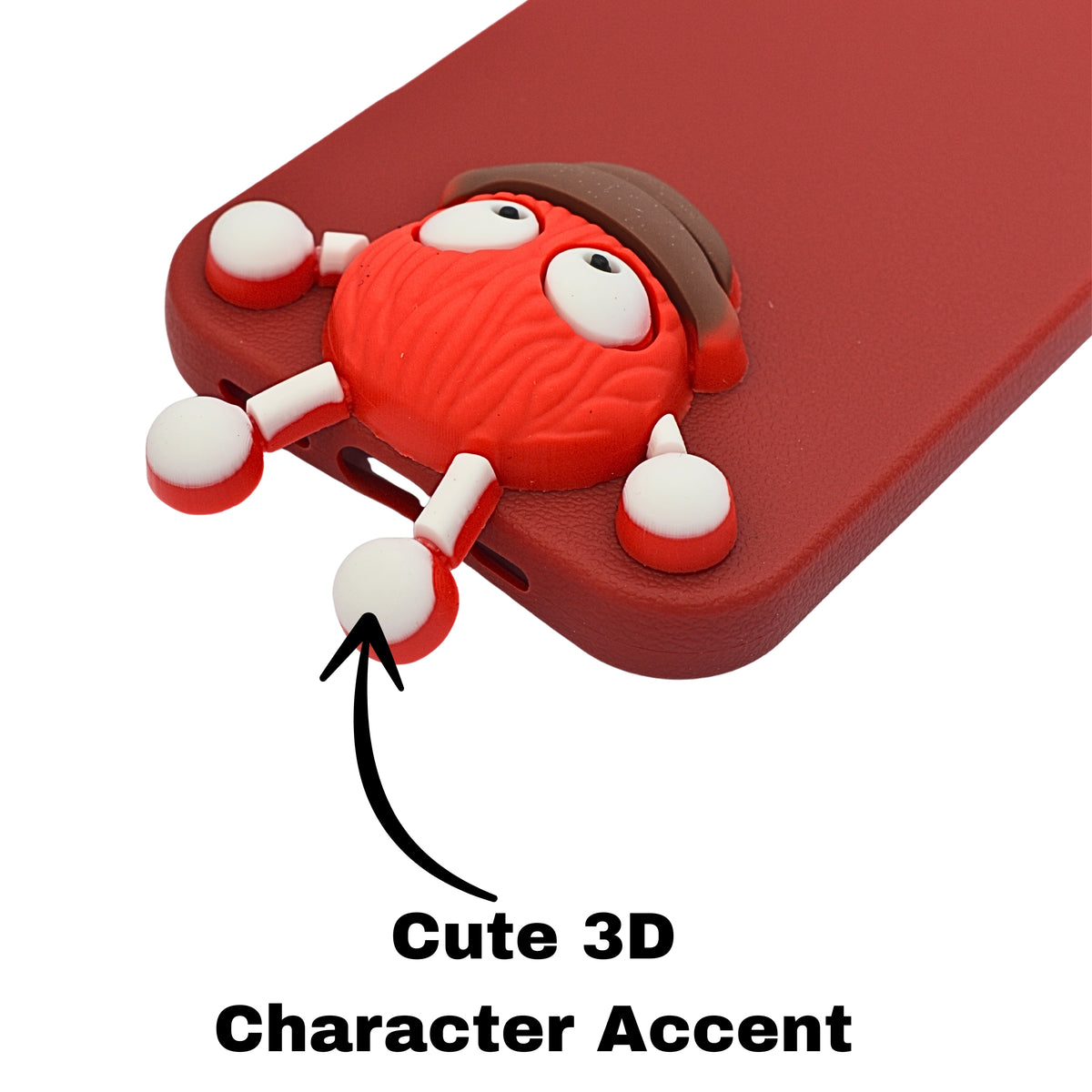 Hello Teddy Cap 3D Cartoon Phone Case For iPhone 16 Plus