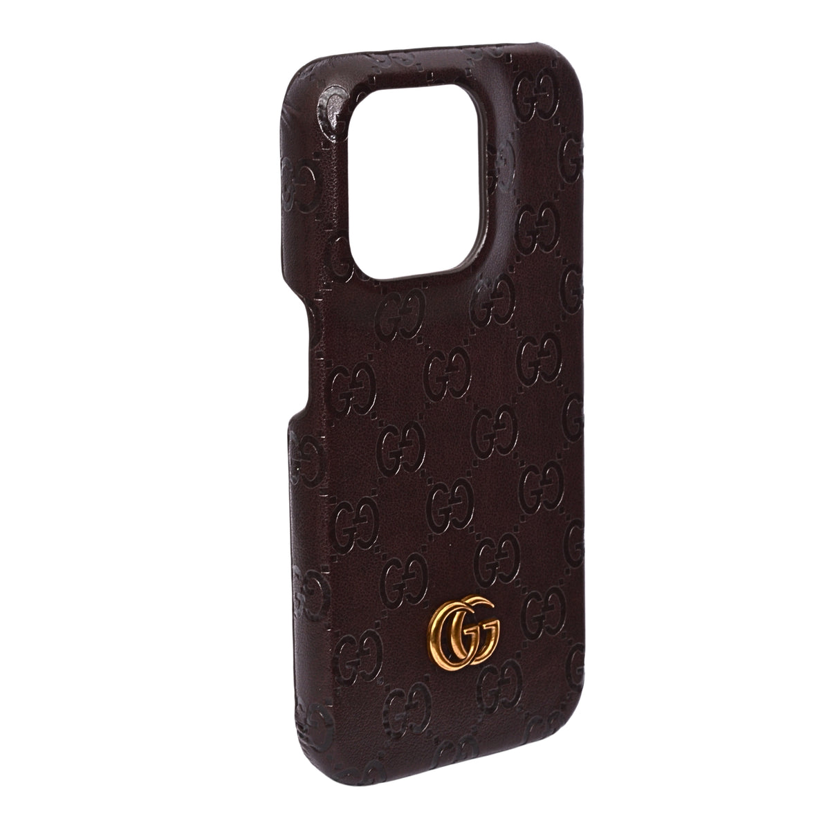 Luxury GG Embossed Phone Case for iPhone 15 Pro