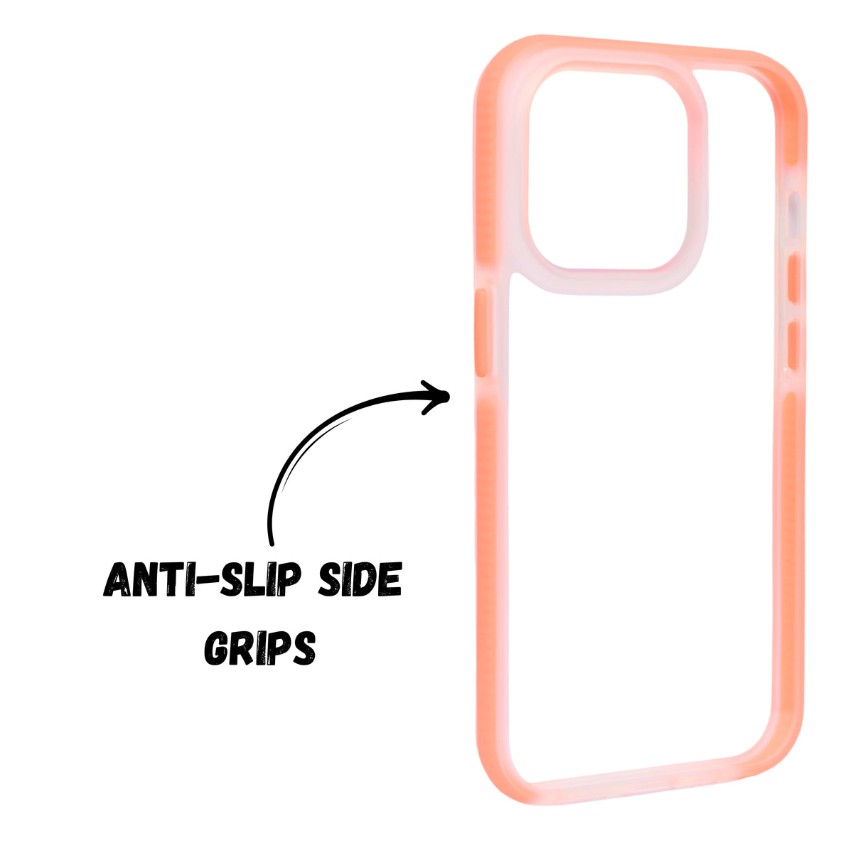 Transparent Hard Back Case with Colored Side Grip Phone Case For iPhone 14 Pro