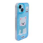 Fluffy Puppy Phone Case with Matching Wrist Strap Charm for iPhone 15