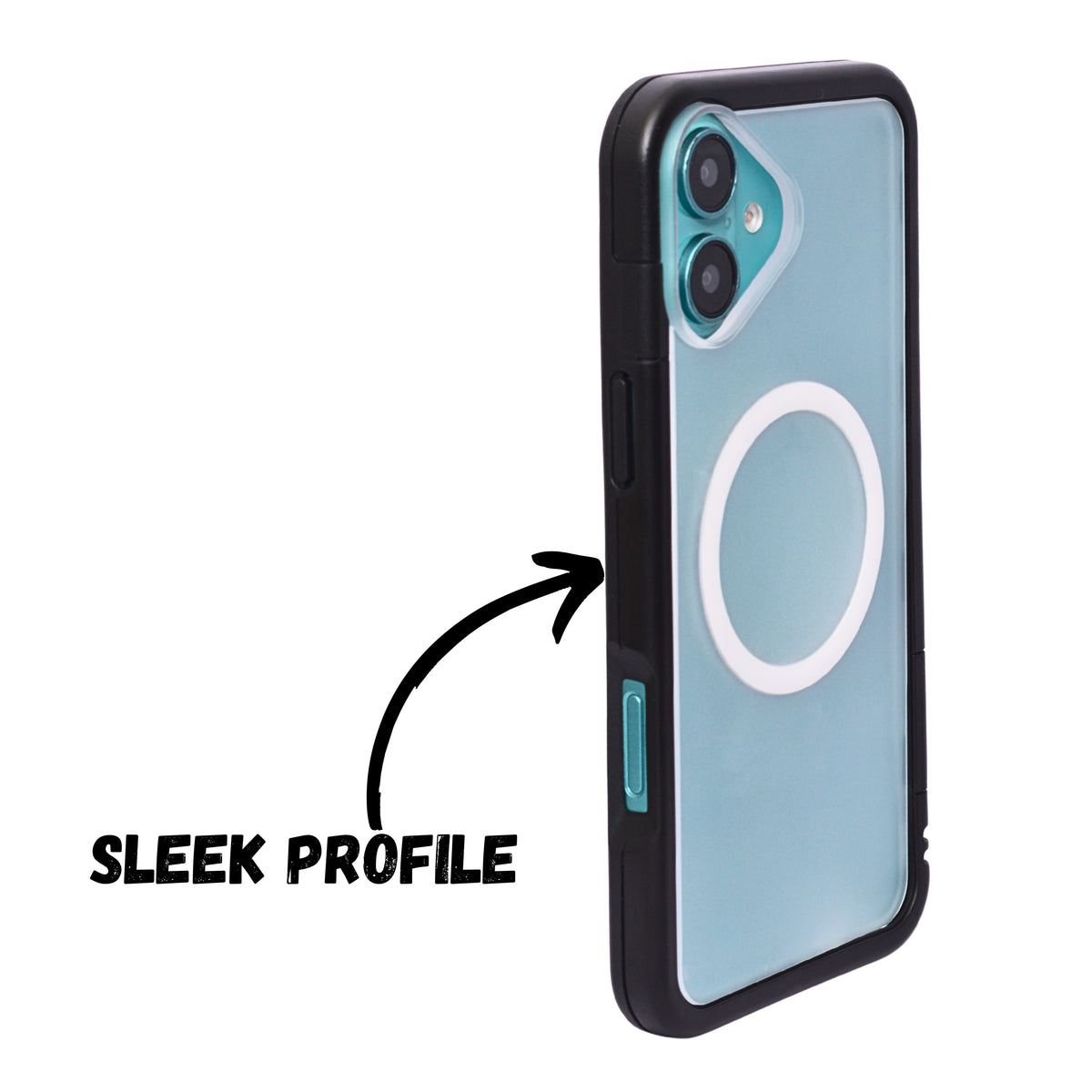 Dual Color Edge Matte Transparent MagSafe Phone Case for iPhone 16 Plus