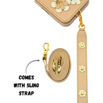 3D Flower Wallet Flip with Card Holder & Detachable Sling Phone Case for iPhone 16 Pro