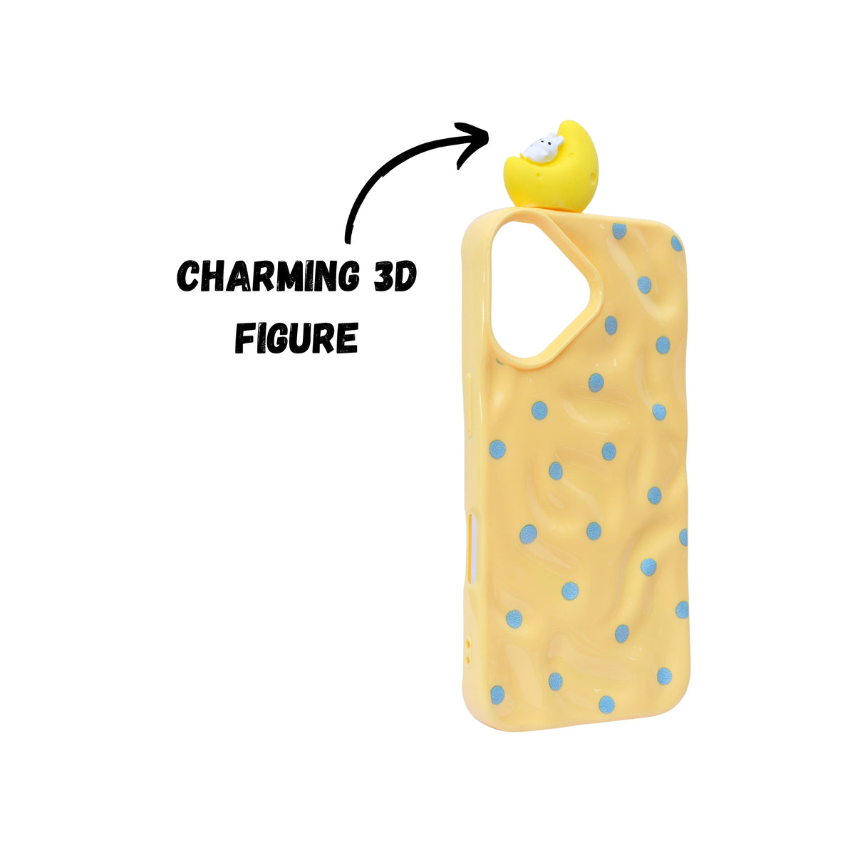 3D Cartoon Character with Polka Dots Soft Phone Case for iPhone 16 Plus