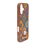 Bohemian Ethnic Print Cork Texture with Pearl Detail Phone Case for iPhone 17