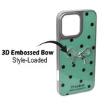 Stylish Polka Dot Bow Cover For iPhone 16 Pro Max