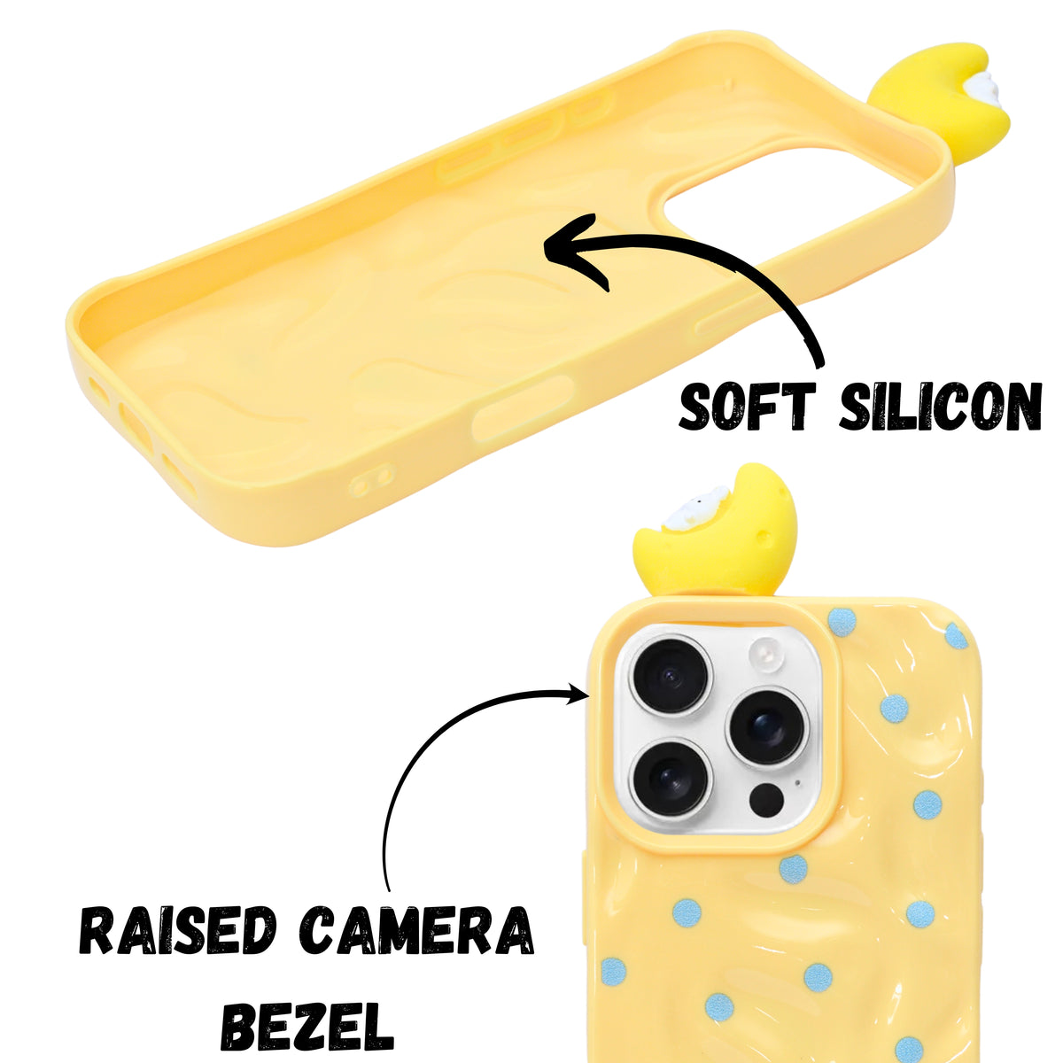 3D Cartoon Character with Polka Dots Soft Phone Case for iPhone 16 Pro Max