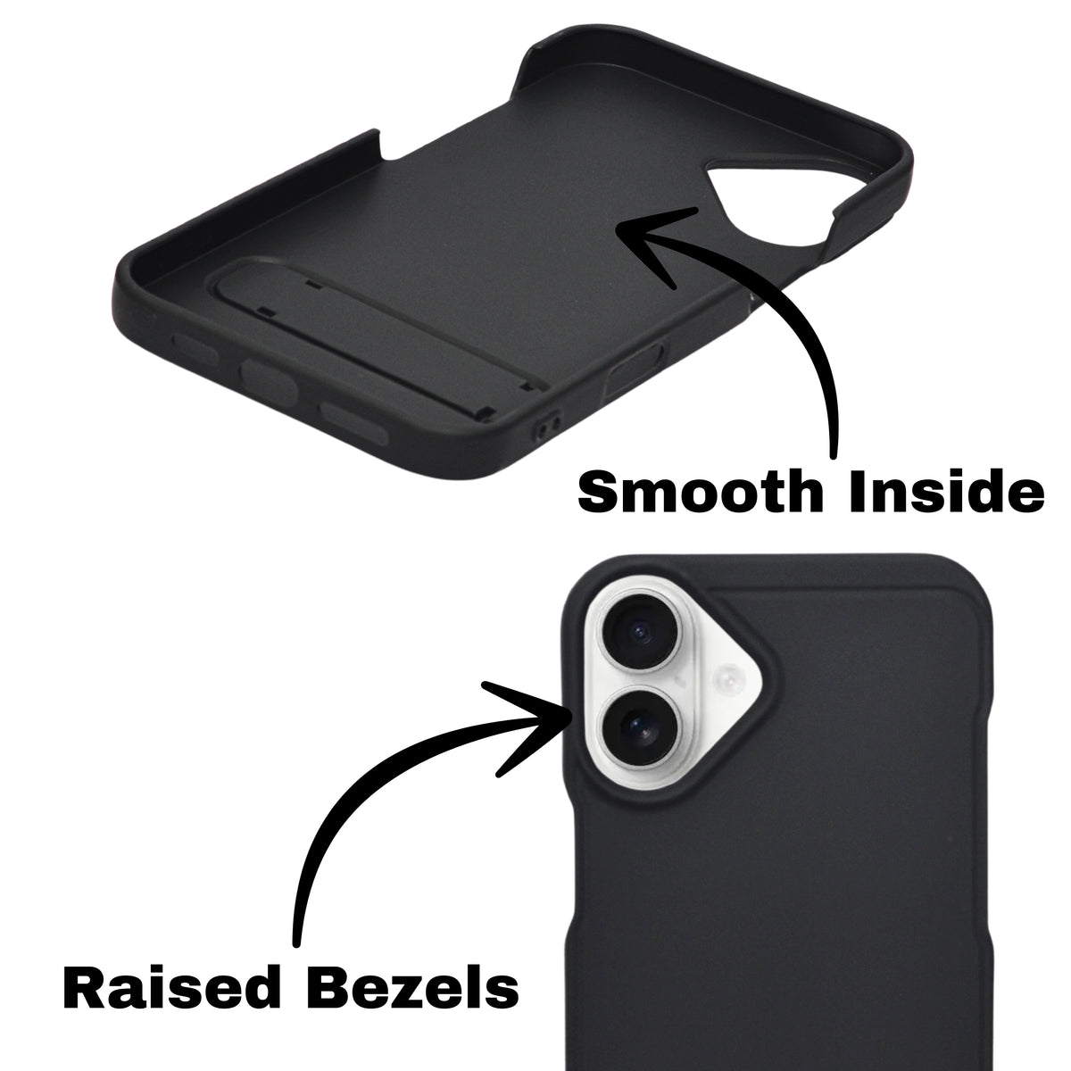Silicone Soft Matte Finish Phone Case with Kickstand For iPhone 16 Plus
