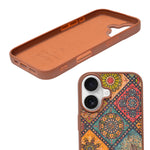 Bohemian Ethnic Print Cork Texture with Pearl Detail Phone Case for iPhone 17