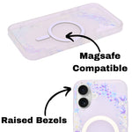 Transparent Floral MagSafe Compatible Phone Case for iPhone 16 Plus