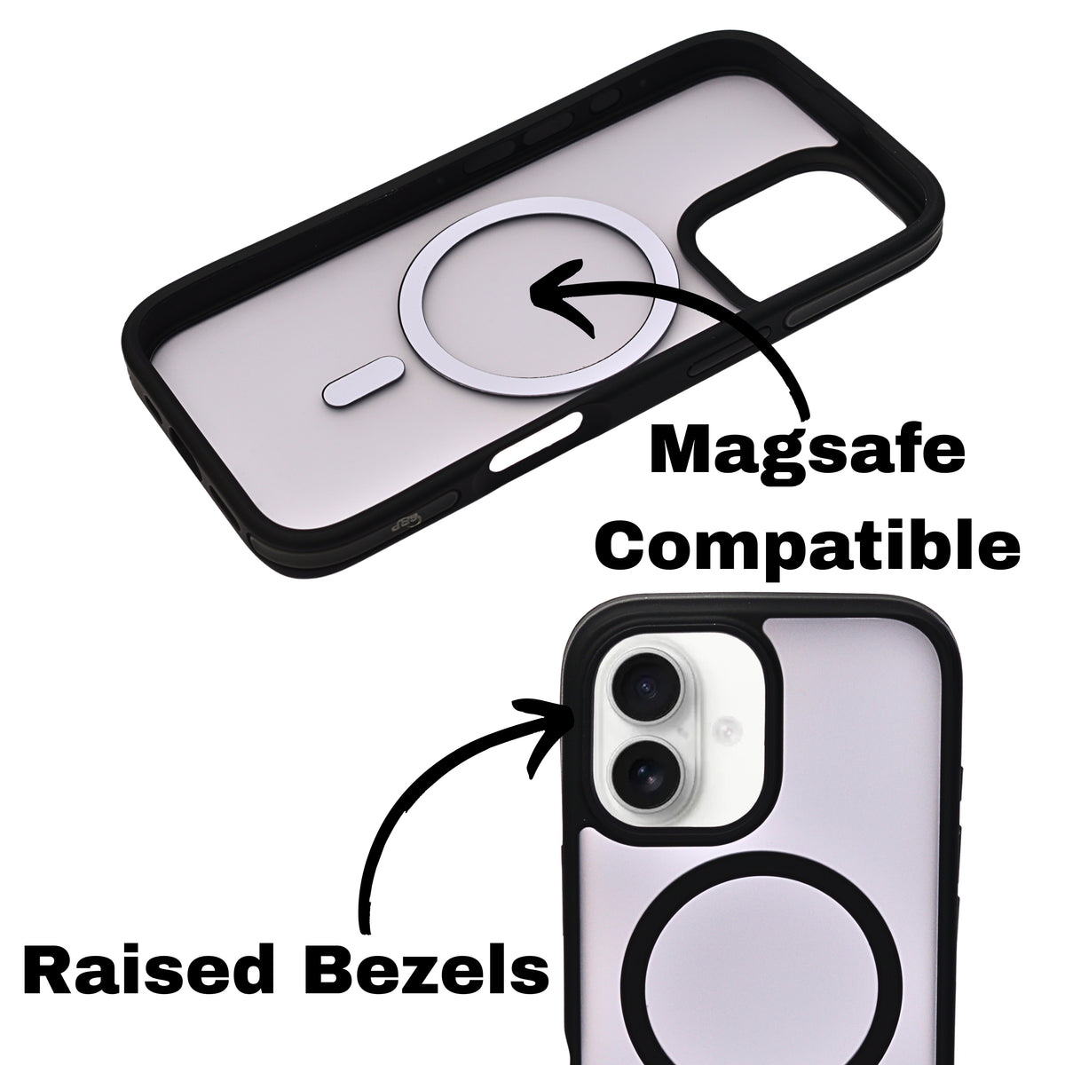 Matte Transparent Hard Shell Protective Phone Case for iPhone 16 Plus