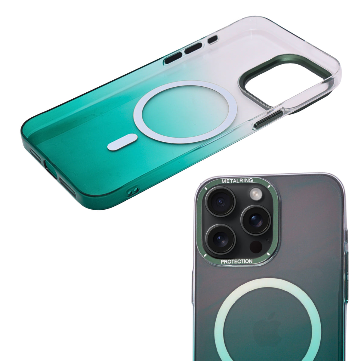 Aesthetic Gradient MagSafe with Metal Camera Protection Phone Case for iPhone 15 Pro Max