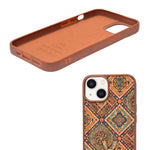 Bohemian Ethnic Print Cork Texture with Pearl Detail Phone Case for iPhone 13 / 14