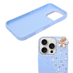 Luxury Glitter Finish with 3D Pearl Flower Design Phone Case for iPhone 16 Pro