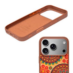 Bohemian Ethnic Print Cork Texture with Pearl Detail Phone Case for iPhone 17 Pro