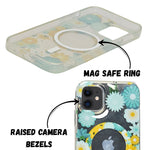 Floral Transparent MagSafe Shockproof Protection Phone Case For iPhone 11
