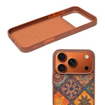 Bohemian Ethnic Print Cork Texture with Pearl Detail Phone Case for iPhone 17 Pro Max
