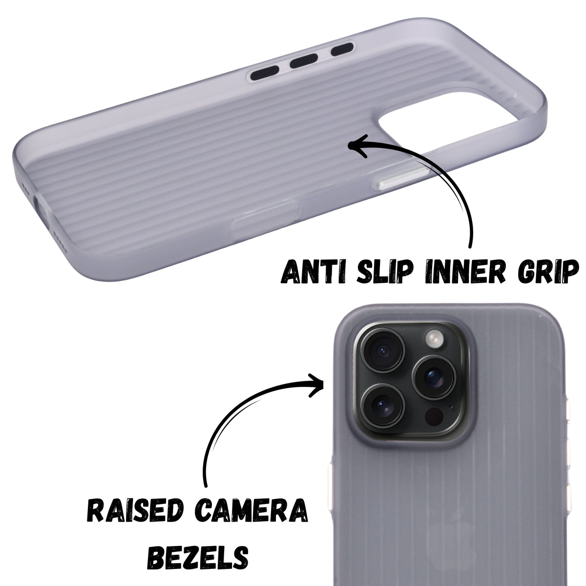 Hard Protective Striped Matte Finish Case for iPhone 16 Pro Max
