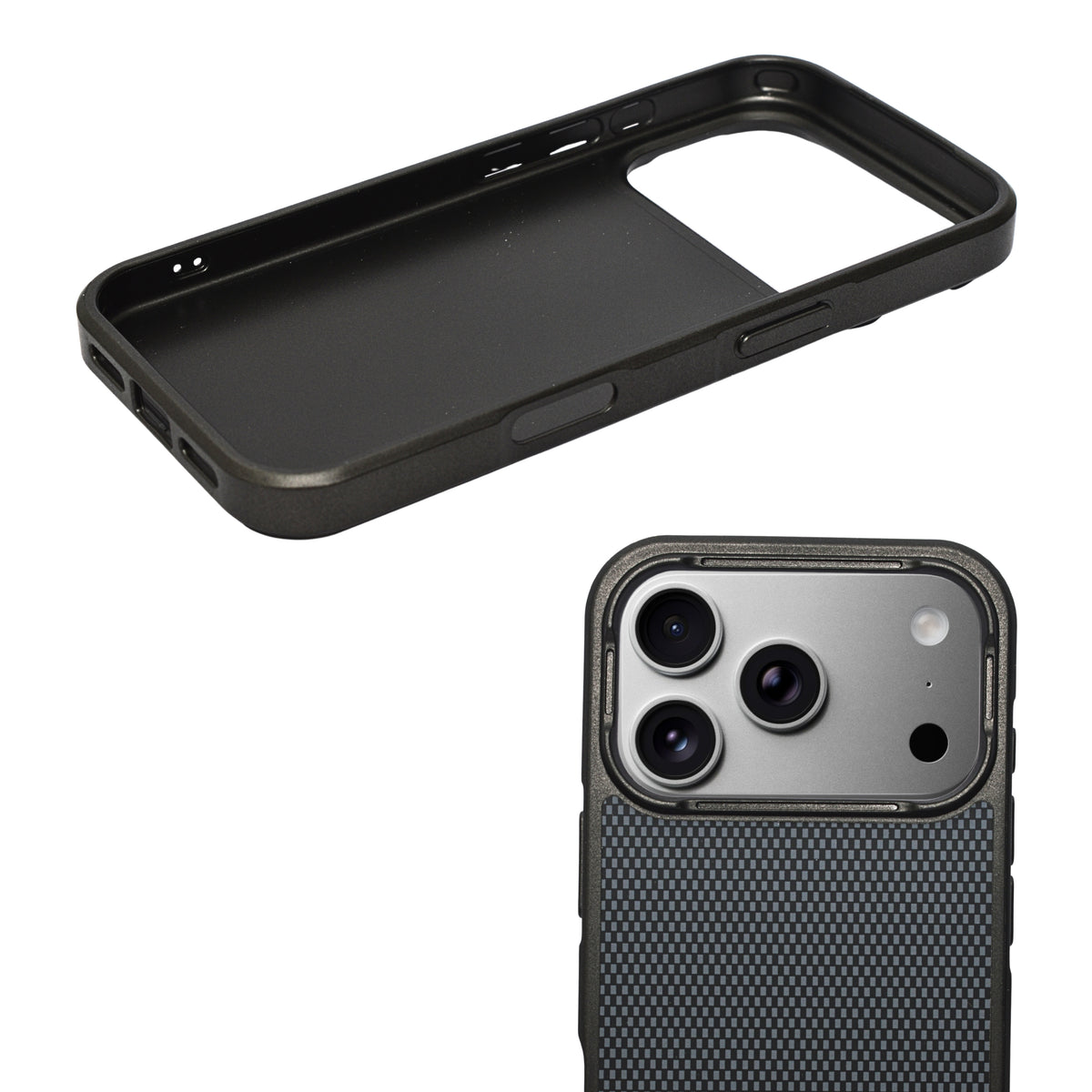 Geometric Carbon Fiber Texture Phone Case for iPhone 17 Pro