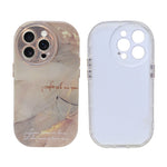 Aesthetic Marble Pattern with Rounded Camera Lens Phone Case for iPhone 14 Pro