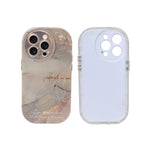 Aesthetic Marble Pattern with Rounded Camera Lens Phone Case for iPhone 14 Pro