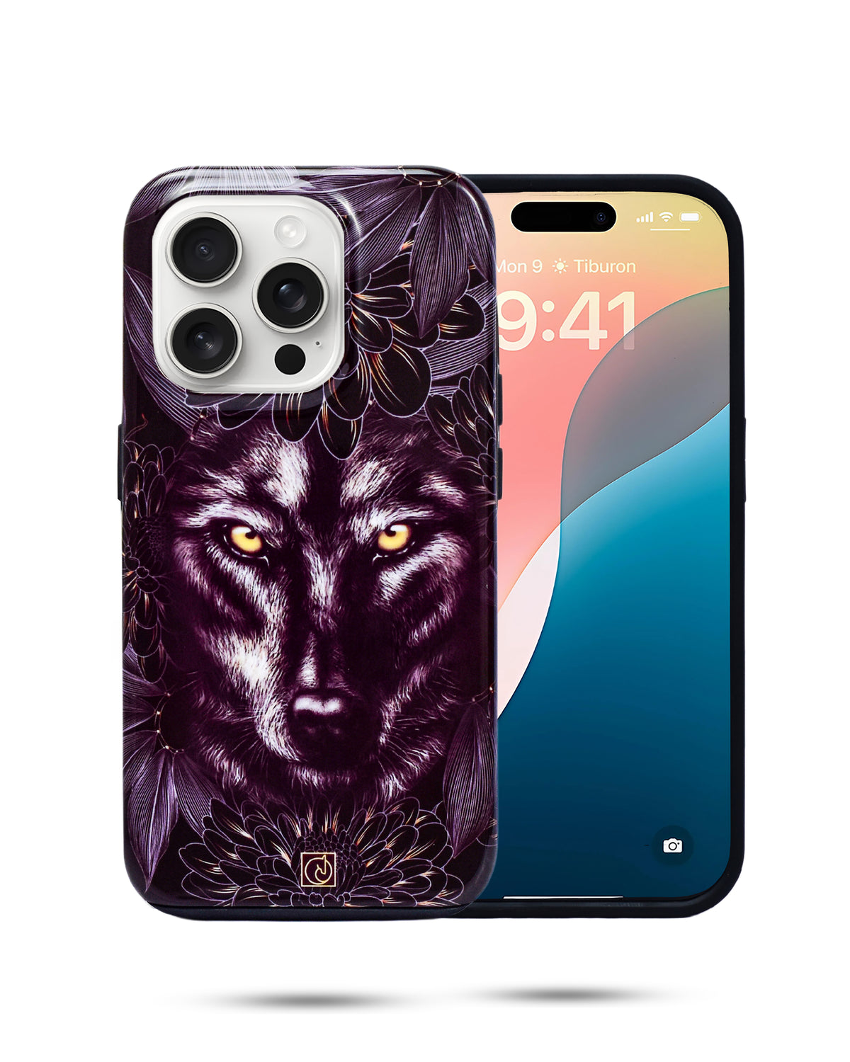 Night Wolf Hunting Pattern Print Phone Case For iPhone 15 Pro