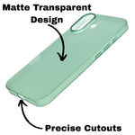 Frosted Matte Finish Slim Translucent Phone Case for iPhone 17