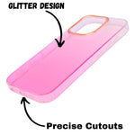 Transparent Gradual Change Glitter Color Arts & Crac Glitter Case for iPhone 16 Pro