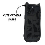 Cute Cartoon Phone Case with Cat Ears For iPhone 15 Pro