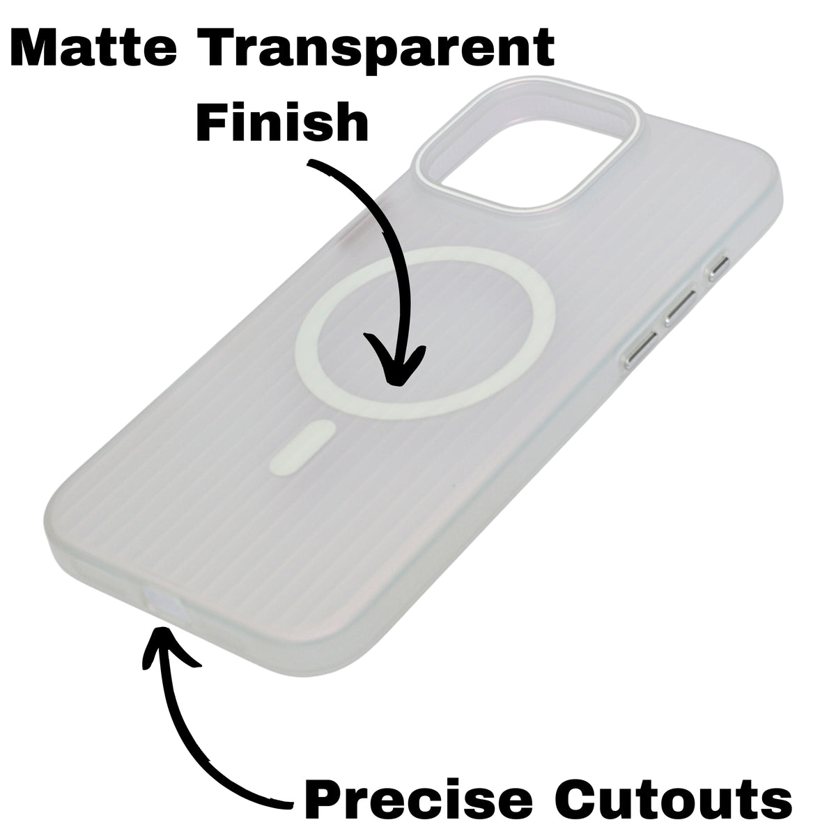 Tinted Transparent Corrugated Texture MagSafe Compatible Phone Case for iPhone 16 Pro