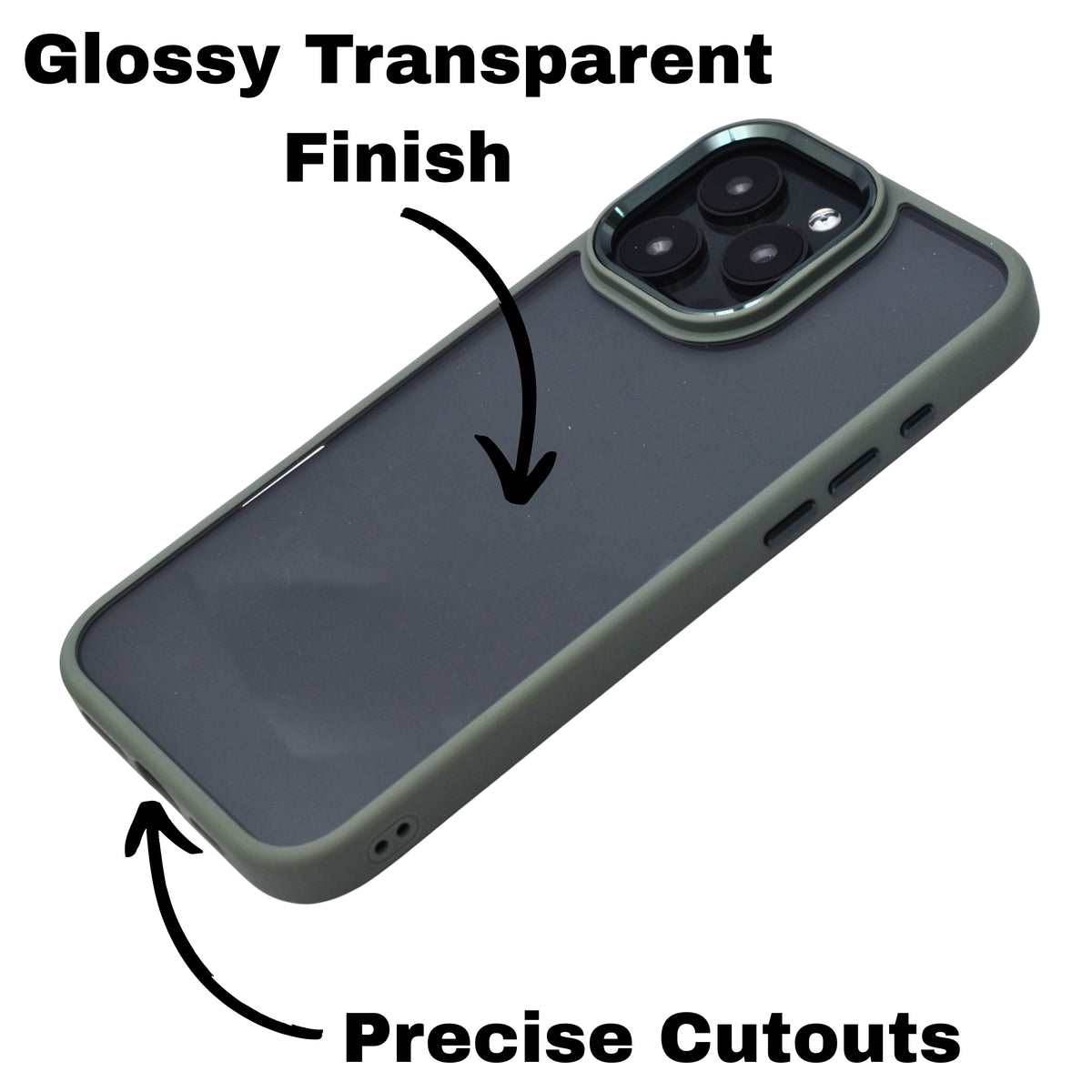 Transparent Crome Camera Ring Protective Phone Case for iPhone 16 Pro Max