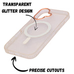 Transparent Glitter MagSafe Compatible Phone Case for iPhone 16