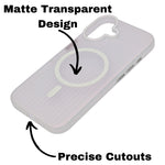 Tinted Transparent Corrugated Texture MagSafe Compatible Phone Case for iPhone 16 Plus