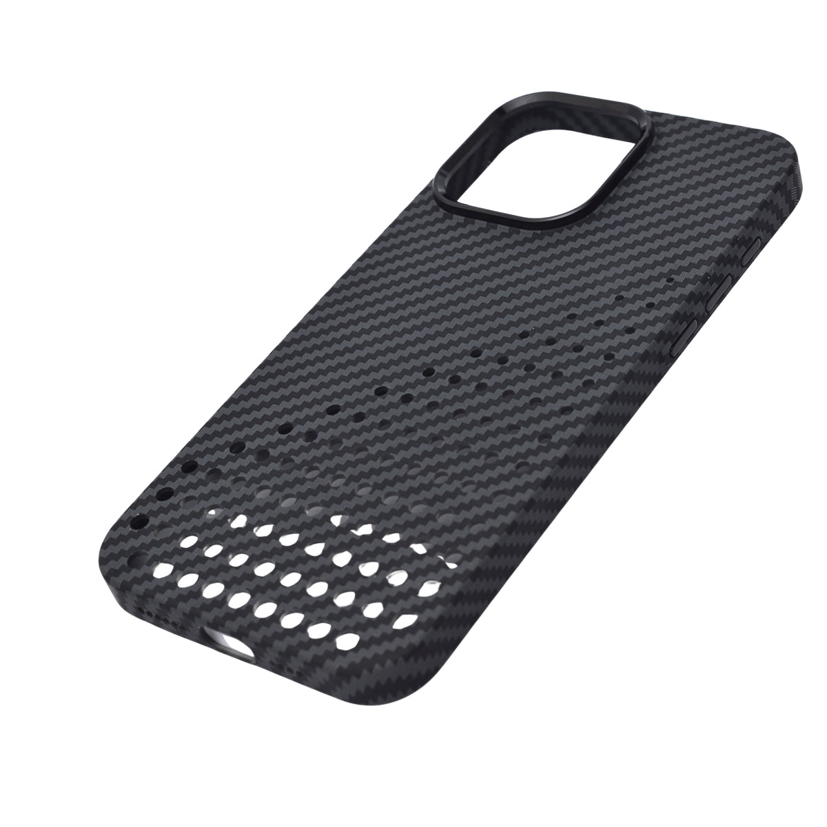 Premium Perforated Carbon Fiber Phone Case for iPhone 15 Pro Max
