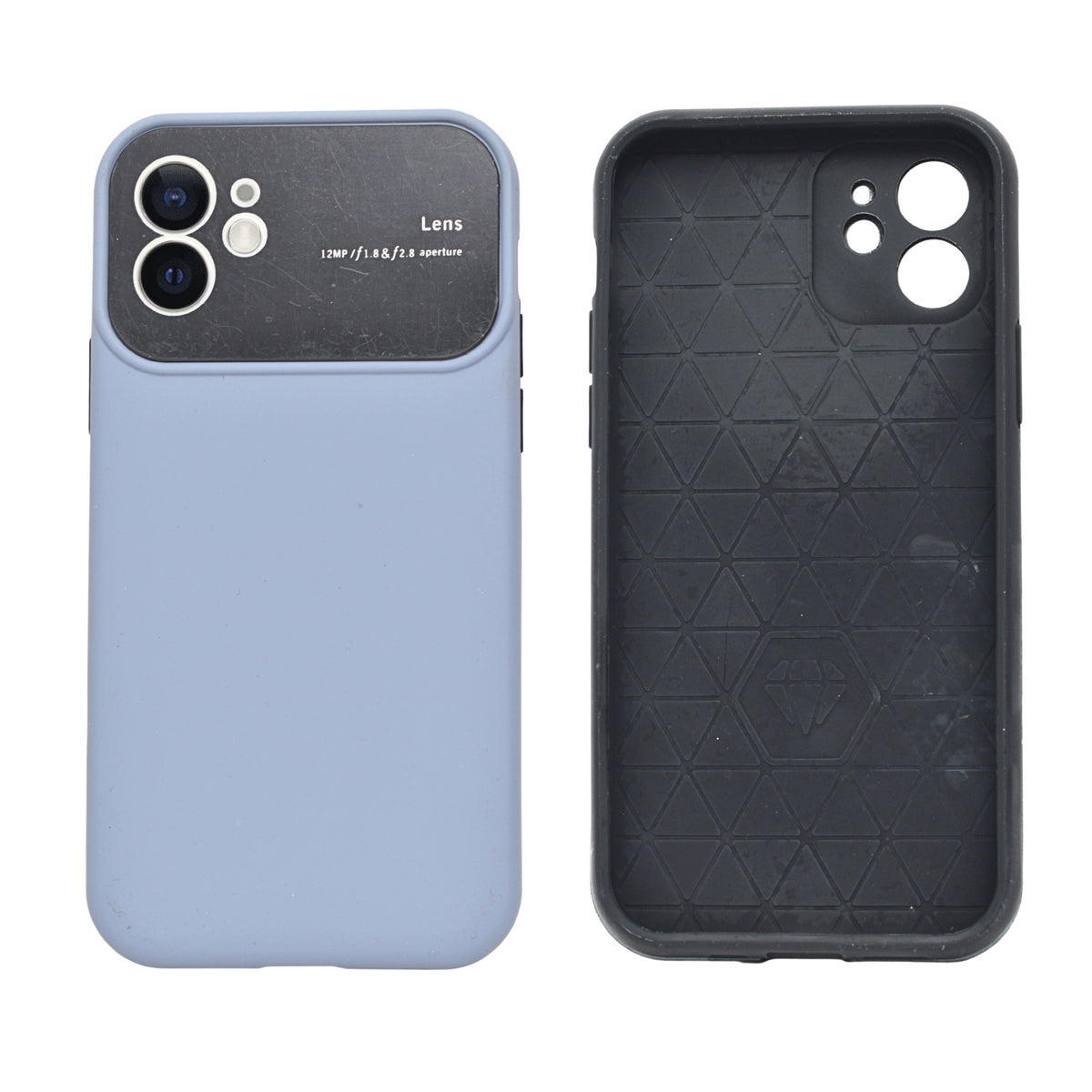 Silicone Leather Texture with Full Lens Protection Phone Case for iPhone 12 / 12 Pro