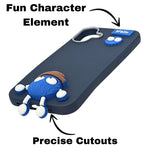 Hello Teddy Cap 3D Cartoon Phone Case For iPhone 16 Plus