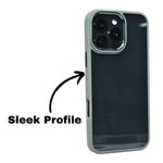 Transparent Crome Camera Ring Protective Phone Case for iPhone 16 Pro Max